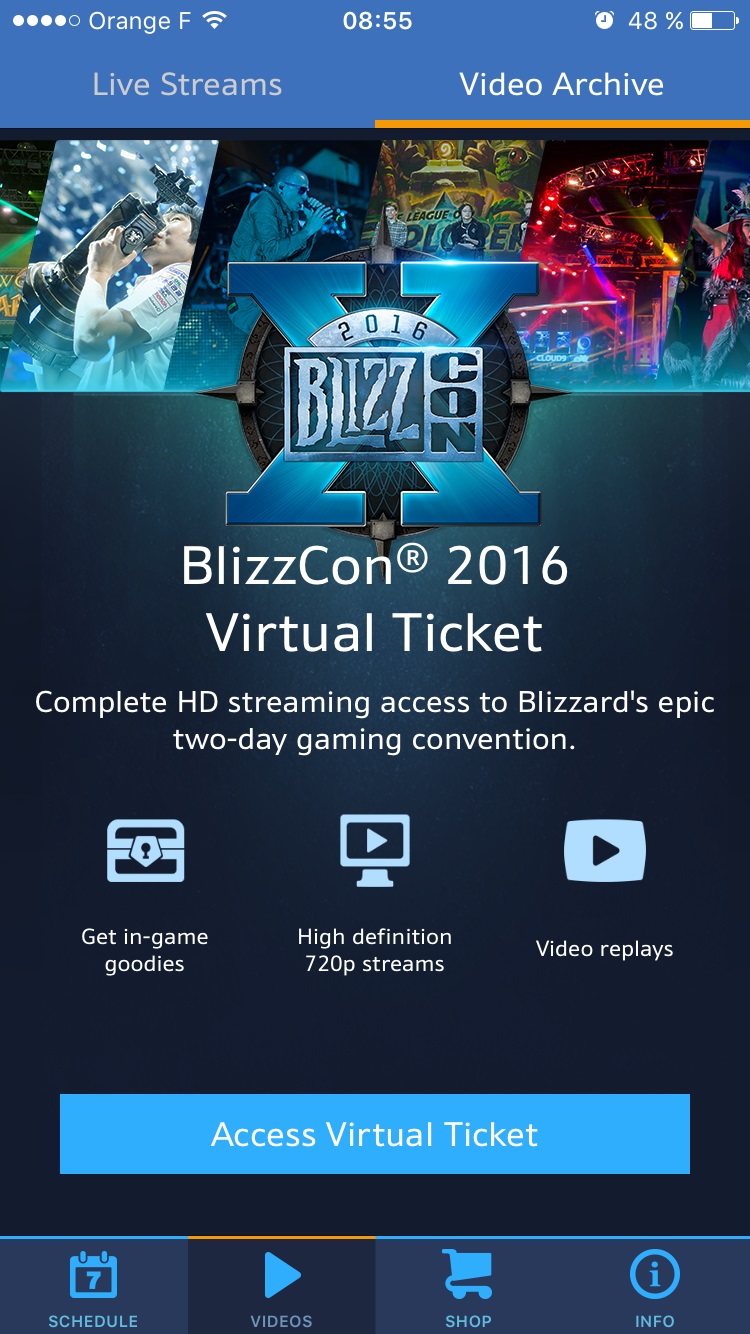 Application mobile BlizzCon 2016