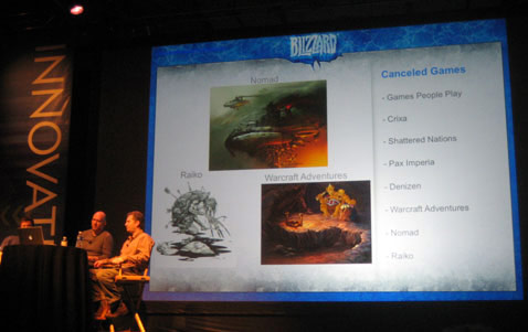 Blizzard présente les jeux abandonnés lors du Dice Summit 2008.